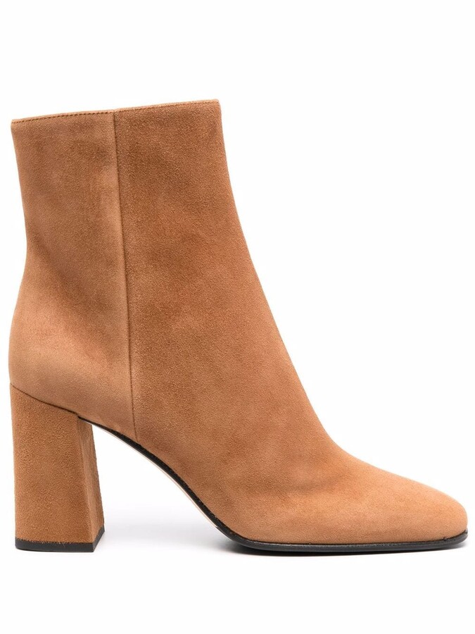 black suede square toe boots