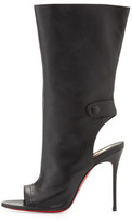 Thumbnail for your product : Christian Louboutin Mistinguetre Peep-Toe Mid-Calf Boot, Black