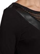 Thumbnail for your product : Morgan Faux Leather Paneled T-Shirt