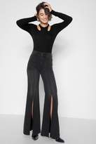Thumbnail for your product : 7 For All Mankind Palazzo Pant With Front Seam Splits In Noir