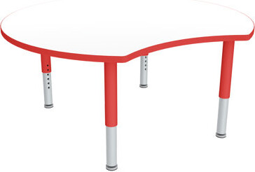 Sprogs Adjustable Height Crescent Preschool Classroom Activity Table with Casters