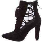 Thumbnail for your product : Stuart Weitzman Borderline Mesh-Accented Ankle Boots