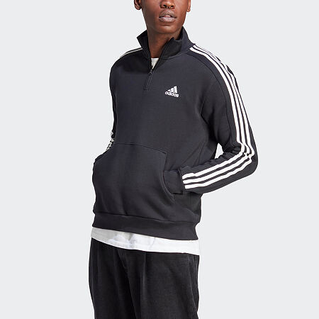 adidas Mens Mock Neck Long Sleeve Active Quarter-Zip Pullover