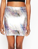 Thumbnail for your product : ASOS A Line Skirt In Marble Print