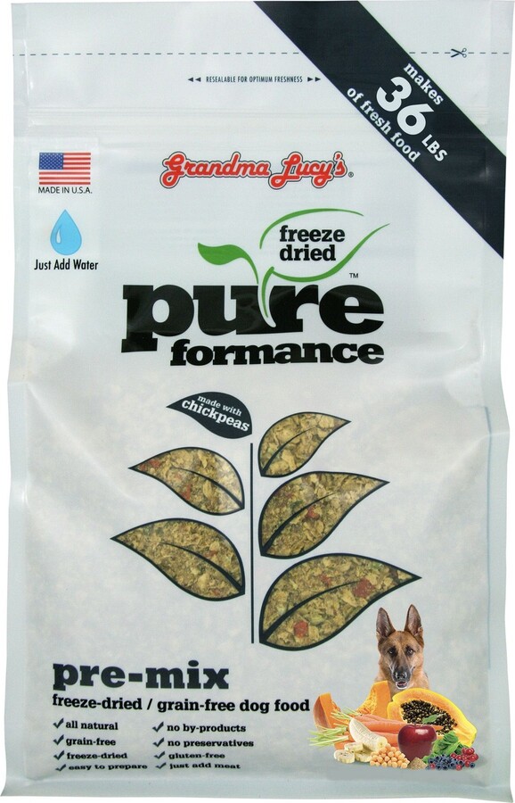 Grandma Lucy's Freeze-Dried Dog Food Pre-Mix, 8-lb bag (makes 40-lbs)
