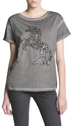 MANGO Outlet Sequin Animal T-Shirt - ShopStyle Clothes and Shoes