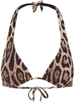 Thumbnail for your product : Dolce & Gabbana Leopard-Print Triangle Bikini Top