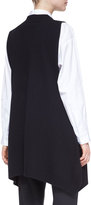 Thumbnail for your product : eskandar A-Line Sleeveless Deep-V Long Cashmere Sweater, Black