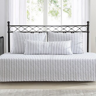 Stone Cottage Willow Way Ticking Stripe Twin Daybed Cover Set In Grey