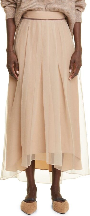 Long Pleated Chiffon Skirt | Shop the world's largest collection 