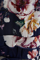 Thumbnail for your product : Nicholas Layered Button-detailed Floral-print Silk-georgette Mini Dress