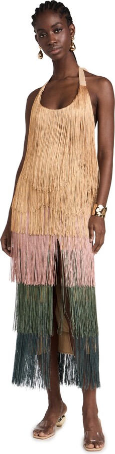 ANDREA IYAMAH Neme Fringe Midi Dress