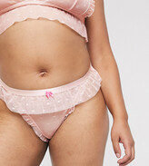 Thumbnail for your product : ASOS DESIGN Curve Alisha thong with spot mesh & frill