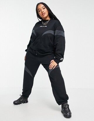 nike air oversized fleece hoodie in black