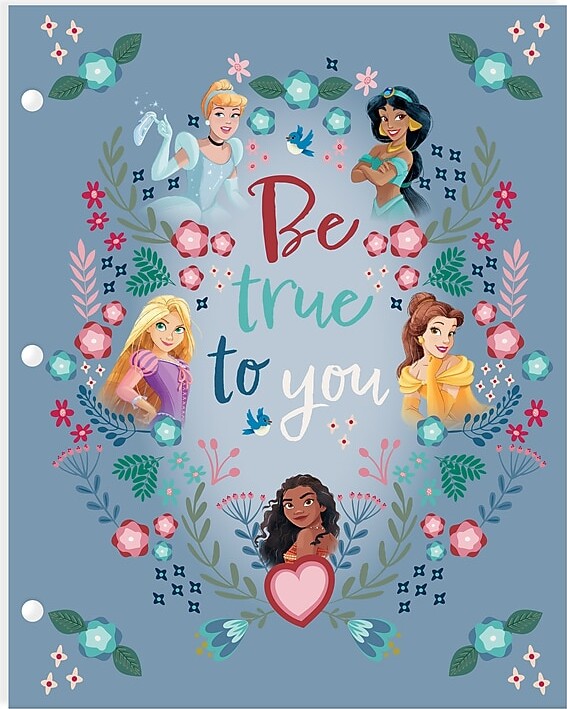 Innovative Designs Disney Princess 3-Hole Punched 2 Pocket Portfolio Folder, Multicolored (718358PR-SA)