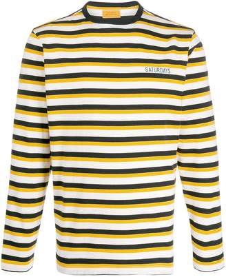 Saturdays NYC Alek striped long-sleeved T-shirt
