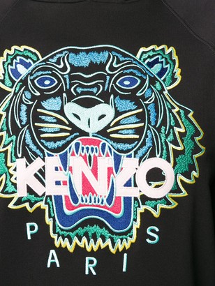 Kenzo Tiger embroidered logo hooded sweatshirt