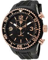 Thumbnail for your product : Swiss Legend Men's Neptune Chronograph Black IP Case Black Dial Rose Accents Black Silicone SL-11812P-BB-01-RSA Watch