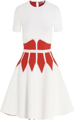 Alexander McQueen Contrast Geometric Pattern Mini Dress