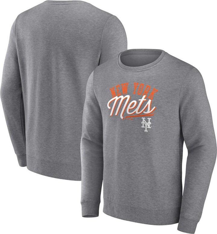 Men's Fanatics Heather Gray New York Mets Simplicity Pullover Sweatshirt