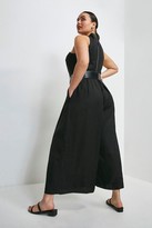Thumbnail for your product : Karen Millen Curve Linen Viscose Halter Jumpsuit
