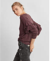 Thumbnail for your product : Express marled double ruffle sleeve tee