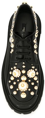 Dolce & Gabbana Chunky Heel Embellished Derbies