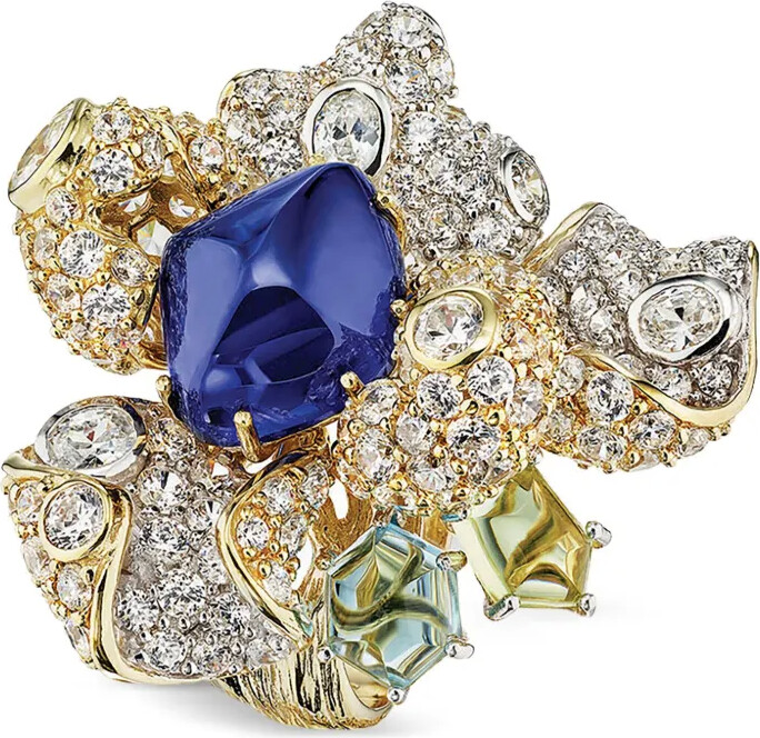 Anabela Chan 18kt gold vermeil Sapphire Blossom gemstone ring