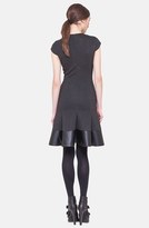 Thumbnail for your product : Akris Punto Faux Leather Hem Jersey Fit & Flare Dress