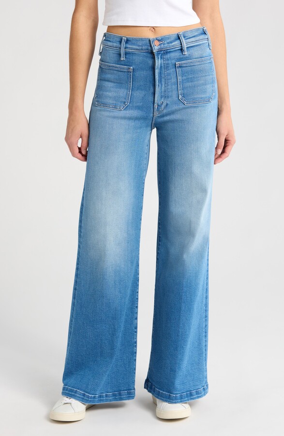Mother The Hustler Roller Patch Pocket Sneak Wide Leg Jeans