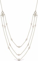 Thumbnail for your product : Yoko London 18kt yellow gold Sleek Freshwater pearl diamond necklace