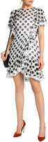Thumbnail for your product : Dolce & Gabbana Ruffle-trimmed polka-dot silk-blend chiffon mini dress