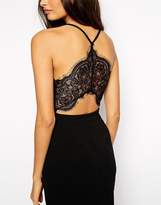 Thumbnail for your product : Oh My Love Midi Bodycon Dress With Lace Plunge Neck And Open Lace Back