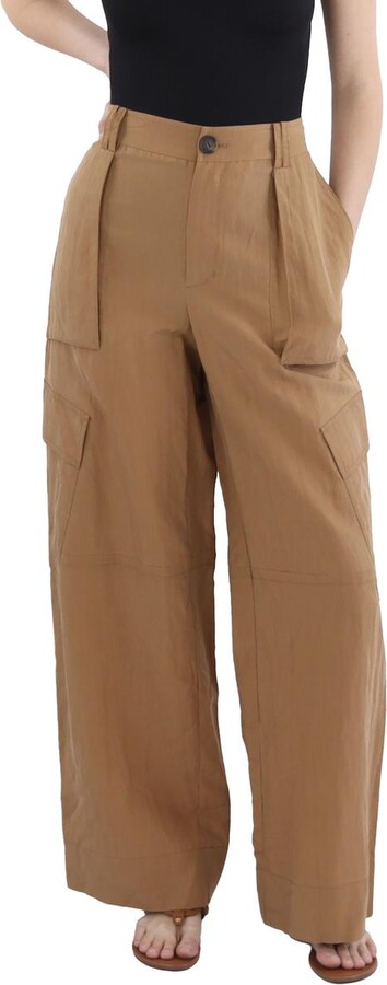 Womens Tencel Wide Leg Cargo Pants