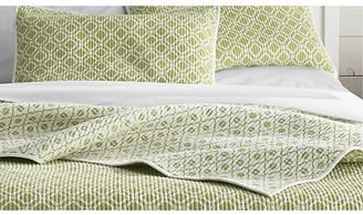 Crate & Barrel Raj Reversible Green Quilts and Pillow Shams