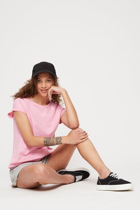 Dorothy Perkins Women's Petite Pink Roll Sleeve T-Shirt - 6