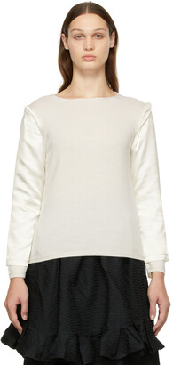 Comme des Garcons Off-White Wool & Satin Sweater