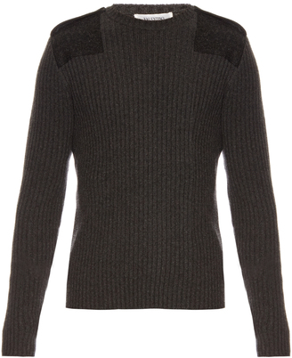 Valentino Felt-patch wool and cashmere-blend sweater