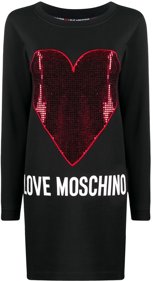 Love Moschino Heart-Print Sweater Dress - ShopStyle