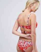 Thumbnail for your product : ASOS DESIGN recycled FULLER BUST Selena Floral Print Strappy Bikini Top DD-G