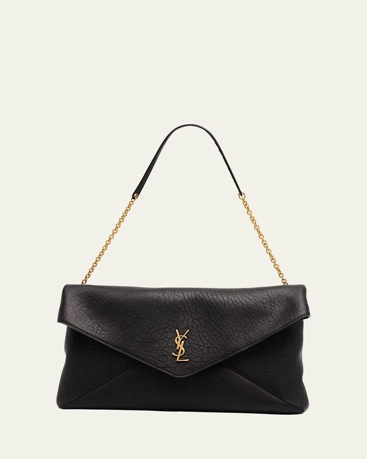 Saint Laurent Envelope Pouch in Grained Leather