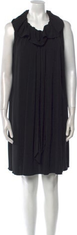 Saint Laurent Tent Dress Vintage From the Fall/Winter 2010 Collection by Stefano Pilati Black Sleeveless with V-Neck Designer
