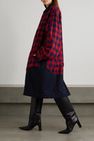 Thumbnail for your product : Balenciaga Oversized Padded Checked Flannel And Cotton-twill Coat - Red