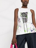 Thumbnail for your product : Philosophy di Lorenzo Serafini Painterly-Print Lace-Up Vest