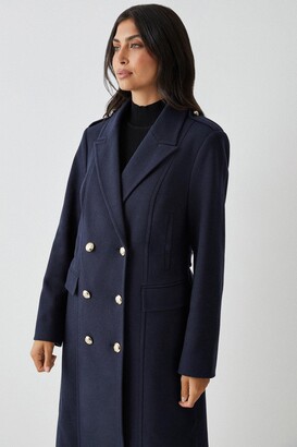 Wallis Womens Military Double Breasted Coat - ShopStyle