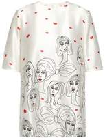 Thumbnail for your product : VVB Printed Silk-satin Blouse