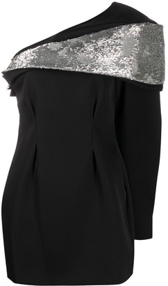 Isabel Marant Asymmetric-Shoulder Sequin-Embellished Dress