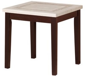 Ore International 29.5" In Ivory Knox Faux Marbelized Granite End Table