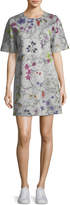 Escada Short-Sleeve Floral-Print Sweatshirt Dress