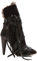 Thumbnail for your product : Isabel Marant Neta Calfskin Velvet Leather Boots with Fur